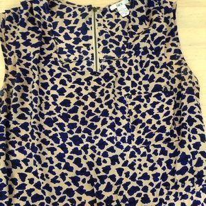 Tan and bright blue spotted Bar III dress